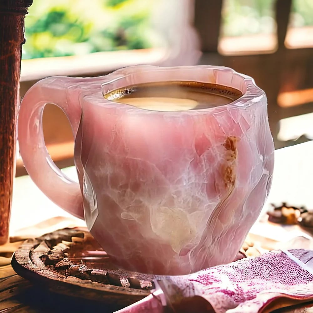 Kaffeetasse | Kristall Stilvoll Nachhaltig Vielseitig Modern Luxus 350 ML-Rosa-Luzern Mode