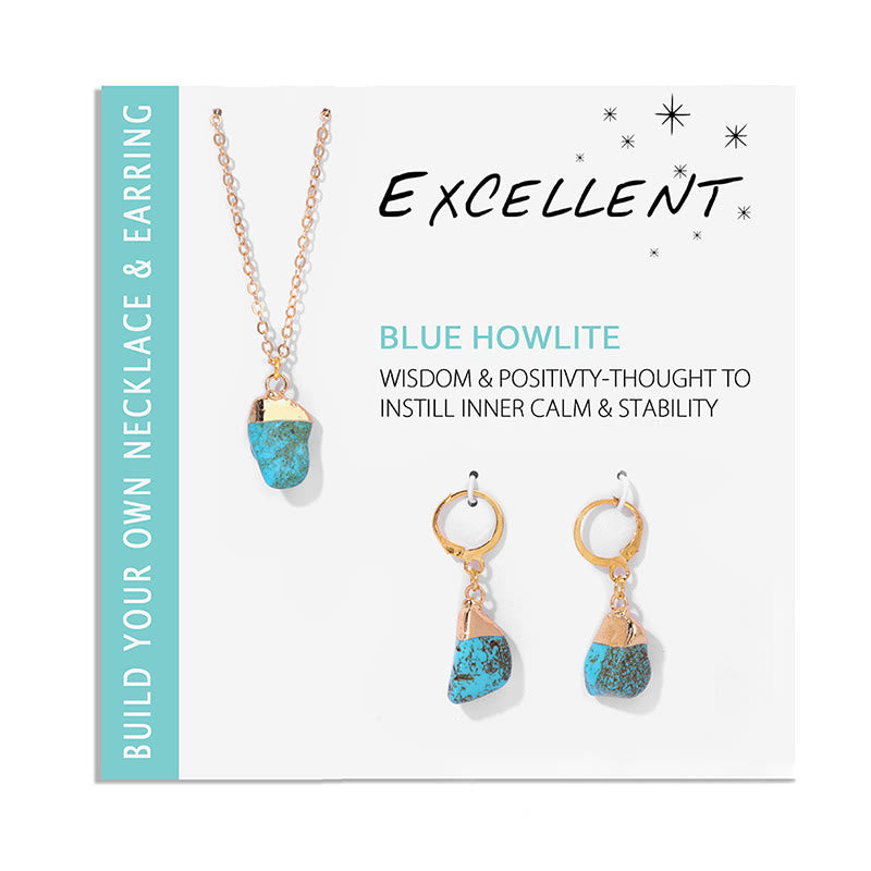Schmuckset für Damen | Kristalle | Halskette | Ohrringe-Türkis-Luzern Mode