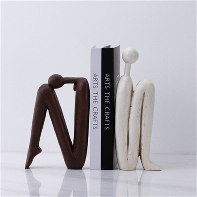 Bücherstütze | Weiß | Braun | Set | Modern | Metall | Multifunktional-Luzern Mode