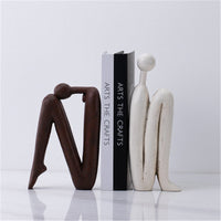 Bücherstütze | Weiß | Braun | Set | Modern | Metall | Multifunktional-Luzern Mode