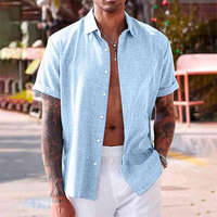 Sommerhemd Herren | Kurzarm | Leinen-Baumwoll-Hemd | Trendiger Freizeitstil-Luzern Mode