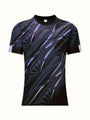 Herren T-Shirt 1+1 GRATIS | gestreiftes Shirt Sommer | stylisch bequem | bunt cool-Violett-S-Luzern Mode