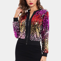 Paillettenjacke Damen Party-Outfit Glitzer Bomberjacke-Luzern Mode