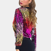 Paillettenjacke Damen Party-Outfit Glitzer Bomberjacke-Luzern Mode