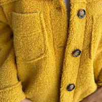 Kurzer Teddy-Mantel | Warmer Stoff | Stilvoller Reverskragen | Knopfverschluss-Luzern Mode