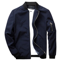 Herren Sommerjacke mit Reißverschluss und Taschen-Dunkelblau-M-Luzern Mode