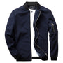 Herren Sommerjacke mit Reißverschluss und Taschen-Dunkelblau-M-Luzern Mode