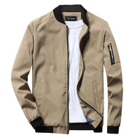 Herren Sommerjacke mit Reißverschluss und Taschen-Khaki-M-Luzern Mode