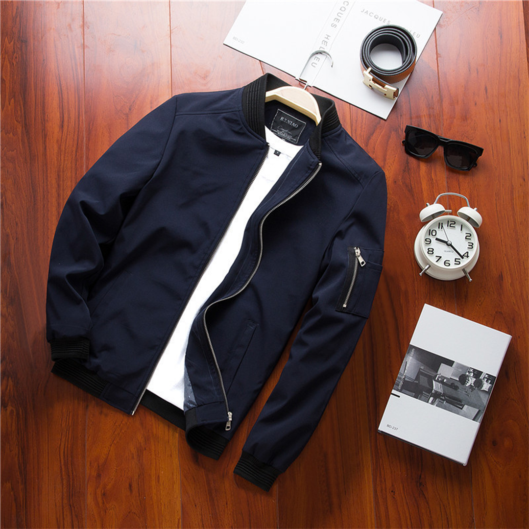 Herren Sommerjacke mit Reißverschluss und Taschen-Luzern Mode