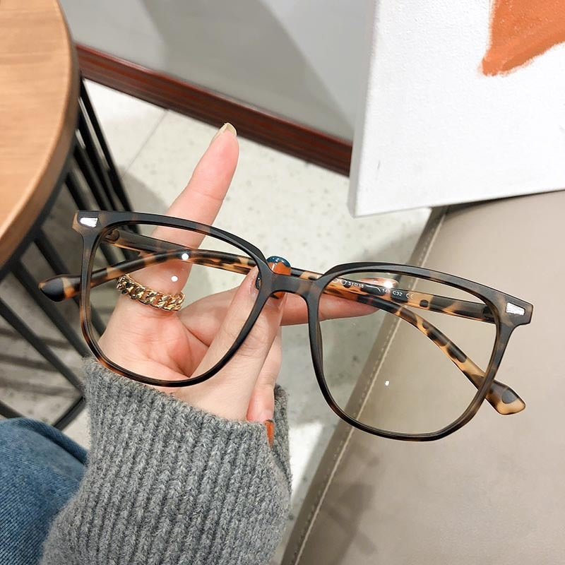 Herren Vollrandbrille mit rechteckigem Rahmen 140mm-Leopard-0 (Anti-Blau)-Luzern Mode