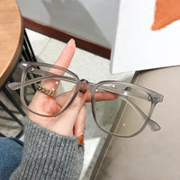 Herren Vollrandbrille mit rechteckigem Rahmen 140mm-Matt Grau-0 (Anti-Blau)-Luzern Mode