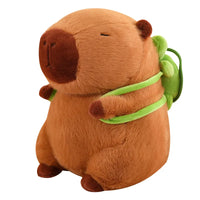 Capybara-Kuscheltier | Weich | Niedlich | Schildkrötenrucksack | Vielseitig-Braun-23cm (0.2kg)-Luzern Mode
