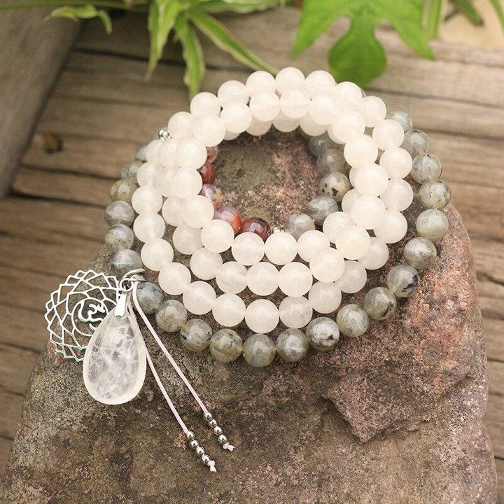 Multi-Edelstein Mala | Halskette | Armband | Stilvoll | Vielseitig | Nachhaltig | Balance-Luzern Mode