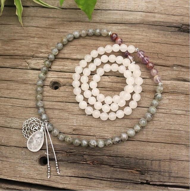 Multi-Edelstein Mala | Halskette | Armband | Stilvoll | Vielseitig | Nachhaltig | Balance-Halskette-Luzern Mode