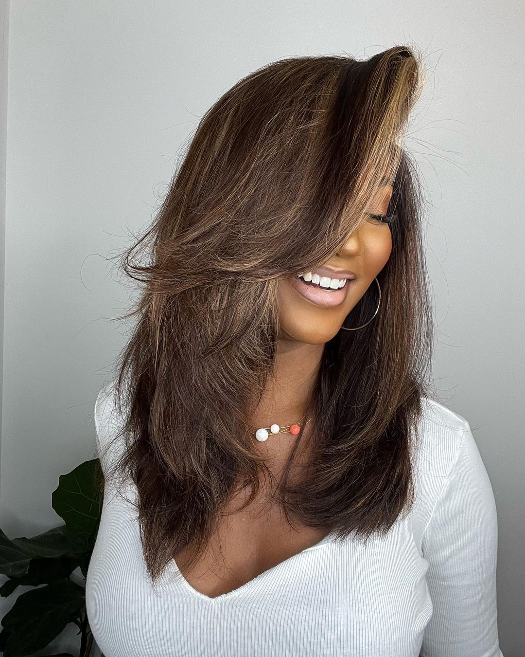 Lace Front Perücke | Strähnchen | Braun | Blond | 100% Natürlich-Luzern Mode