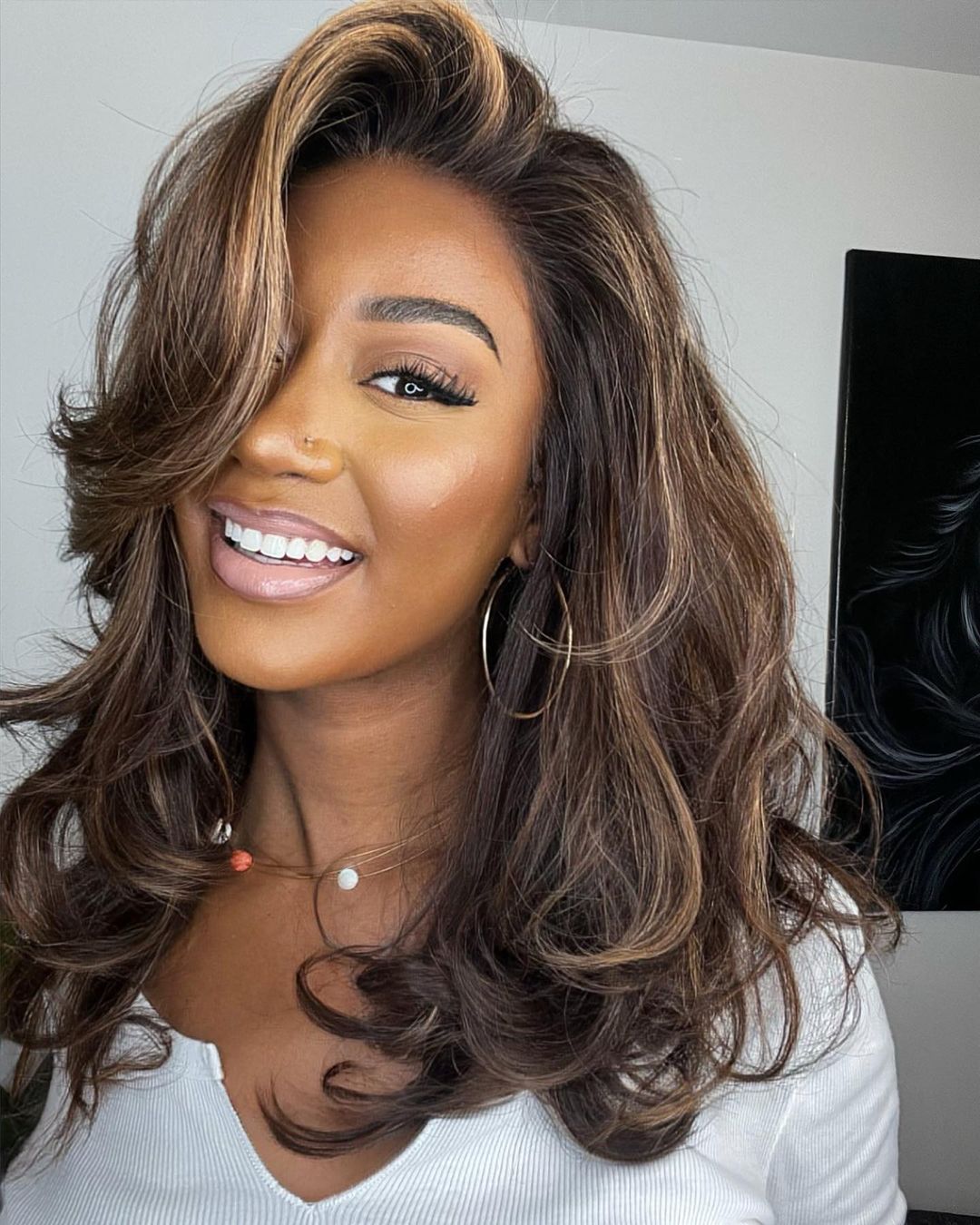 Lace Front Perücke | Strähnchen | Braun | Blond | 100% Natürlich-Luzern Mode