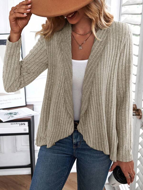 Damen Strickjacke mit offener Front für Freizeit-Look-Luzern Mode