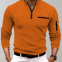 Herren Poloshirt mit Reißverschluss und Brusttasche-Orange-S-Luzern Mode