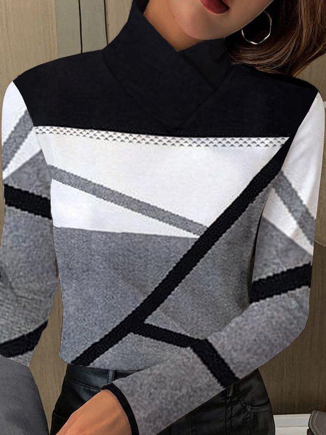 Damen Pullover mit geometrischem Muster - Modetrend 2023-Luzern Mode