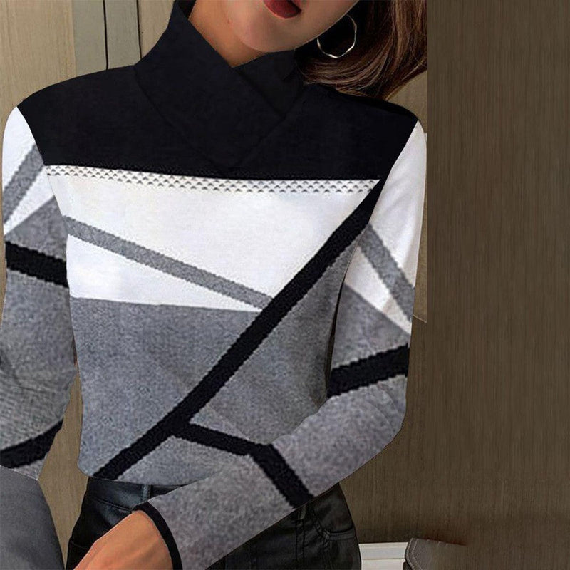 Damen Pullover mit geometrischem Muster - Modetrend 2023-S-Luzern Mode