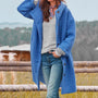 Damen Wollmantel mit Knöpfen - Eleganter Wintermantel-Blau-S-Luzern Mode