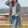 Damen Wollmantel mit Knöpfen - Eleganter Wintermantel-Grau-S-Luzern Mode