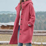 Damen Wollmantel mit Knöpfen - Eleganter Wintermantel-Rosa-S-Luzern Mode