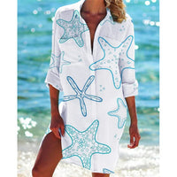 Lange Hawaii-Bluse mit Blumenmuster – Zoë