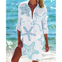 Lange Hawaii-Bluse mit Blumenmuster – Zoë