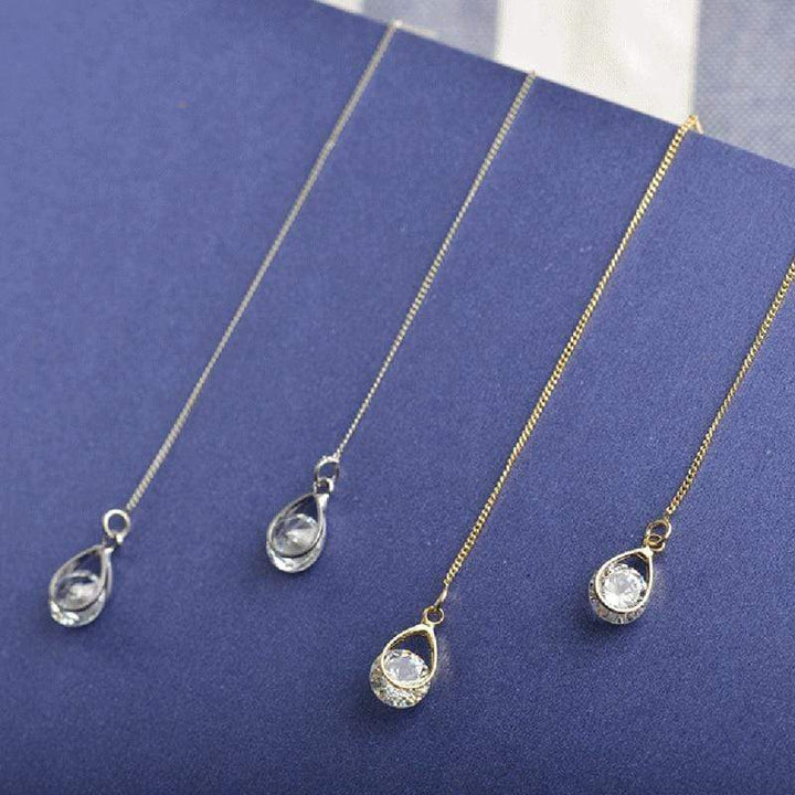 Lange Ohrringe | Tropfen Stilvoll Langlebig Gold Silber Strass Trendy-Luzern Mode