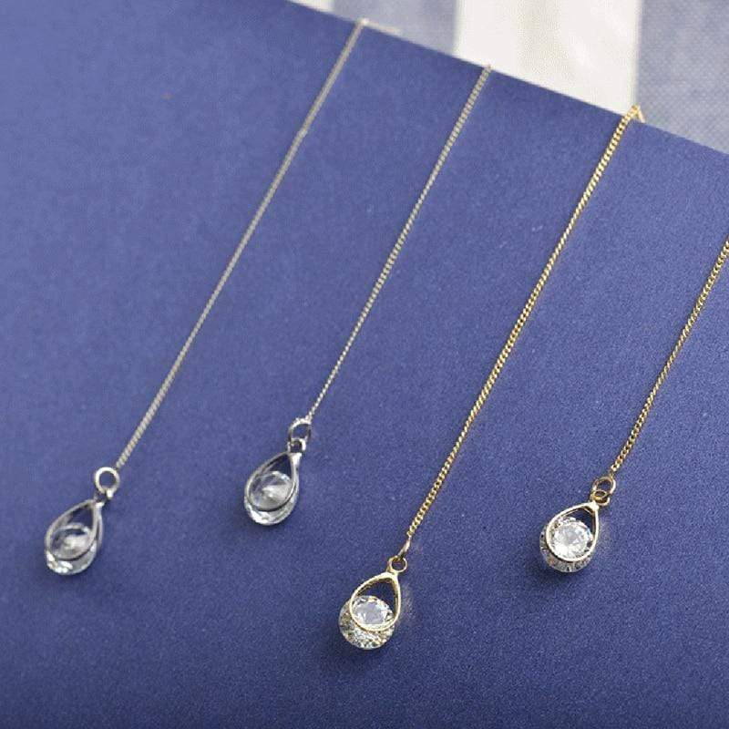 Lange Ohrringe | Tropfen Stilvoll Langlebig Gold Silber Strass Trendy-Luzern Mode