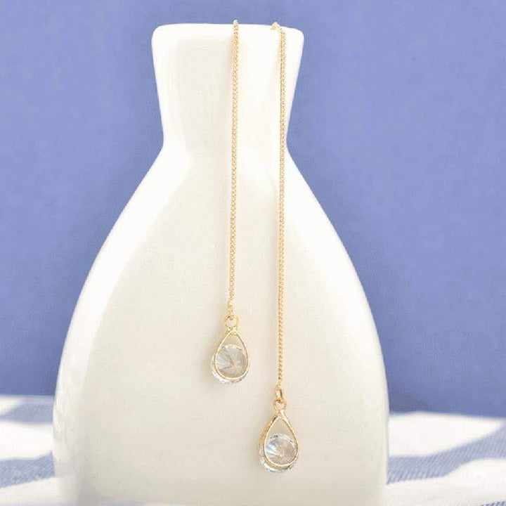 Lange Ohrringe | Tropfen Stilvoll Langlebig Gold Silber Strass Trendy-Luzern Mode