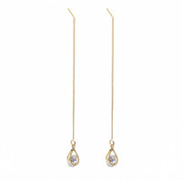 Lange Ohrringe | Tropfen Stilvoll Langlebig Gold Silber Strass Trendy-Gold (gleiche Länge)-Luzern Mode