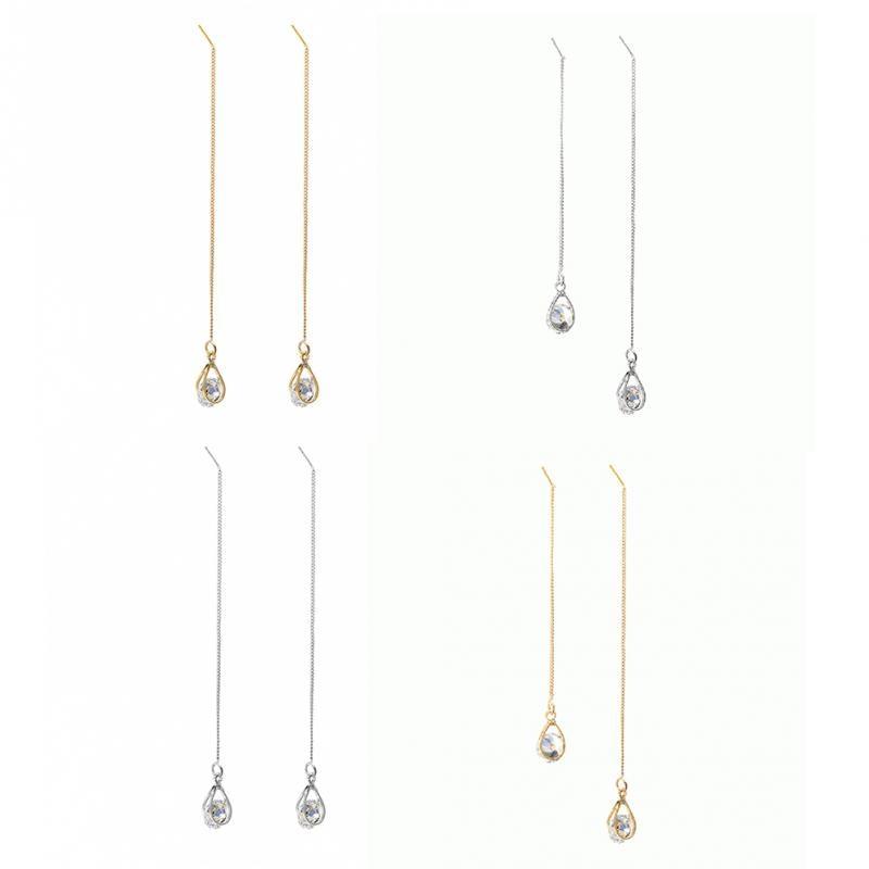 Lange Ohrringe | Tropfen Stilvoll Langlebig Gold Silber Strass Trendy-Luzern Mode