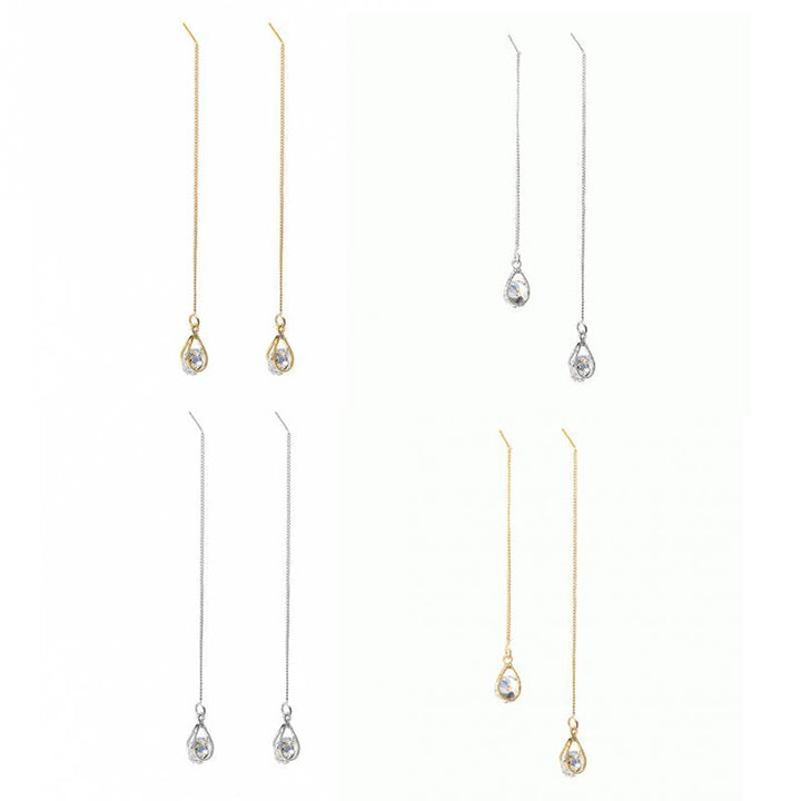 Lange Ohrringe | Tropfen Stilvoll Langlebig Gold Silber Strass Trendy-Luzern Mode