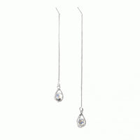 Lange Ohrringe | Tropfen Stilvoll Langlebig Gold Silber Strass Trendy-Silber (ungleiche Länge)-Luzern Mode