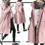 Damen Trenchcoat mit Kapuze - Eleganter Übergangsmantel-Rosa-S-Luzern Mode