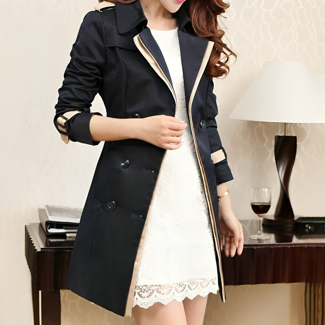 Damen Trenchcoat mit Gürtel - Eleganter Herbstmantel-Luzern Mode