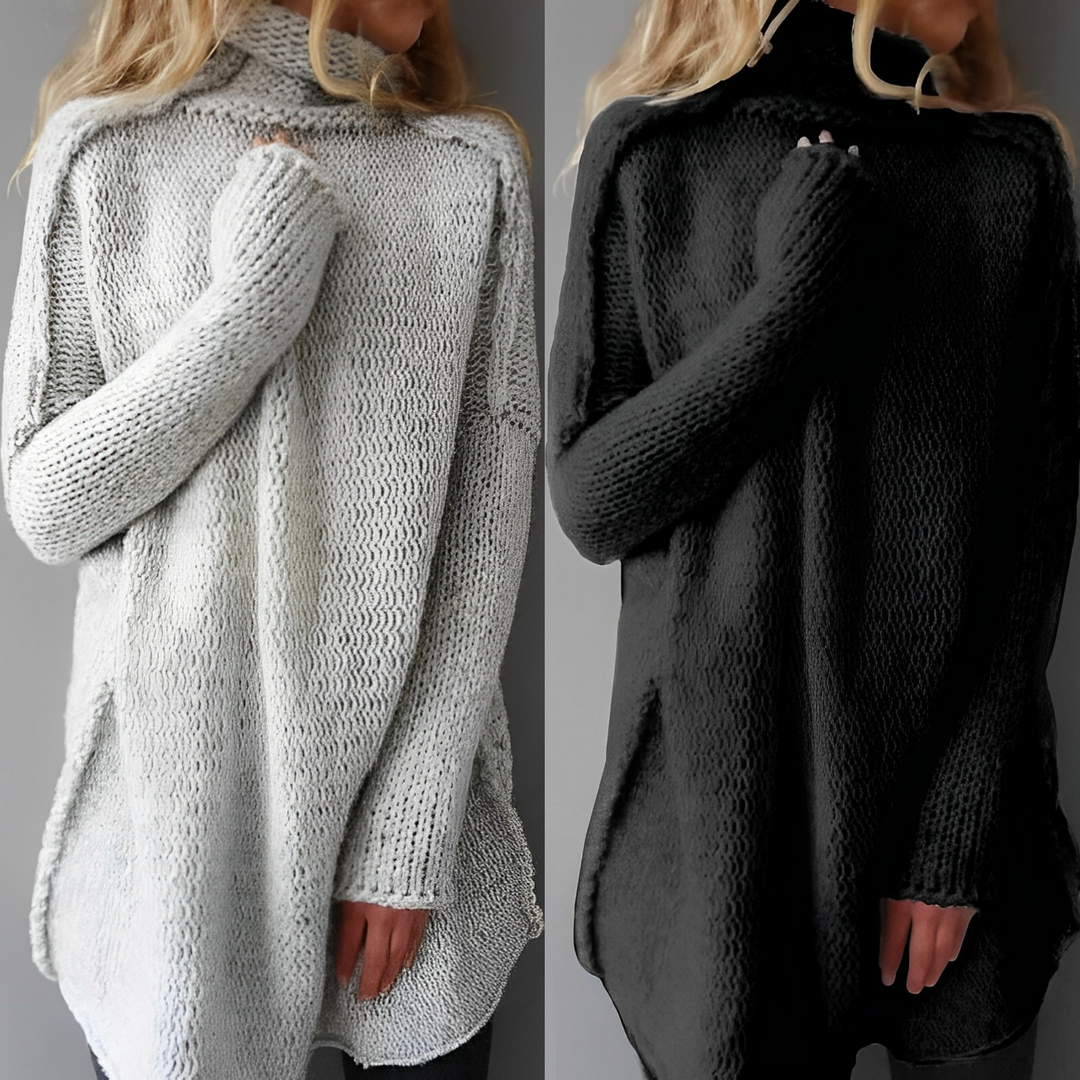 Damen Strickpullover mit Rollkragen - Kuscheliger Oversize Look-Luzern Mode