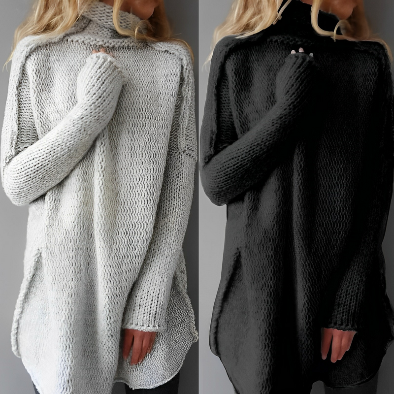 Damen Strickpullover mit Rollkragen - Kuscheliger Oversize Look-Luzern Mode