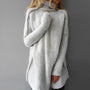 Damen Strickpullover mit Rollkragen - Kuscheliger Oversize Look-Grau-S-Luzern Mode