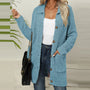 Damen Strickjacke mit Knöpfen - Kuscheliger Cardigan Look-Hellblau-S-Luzern Mode