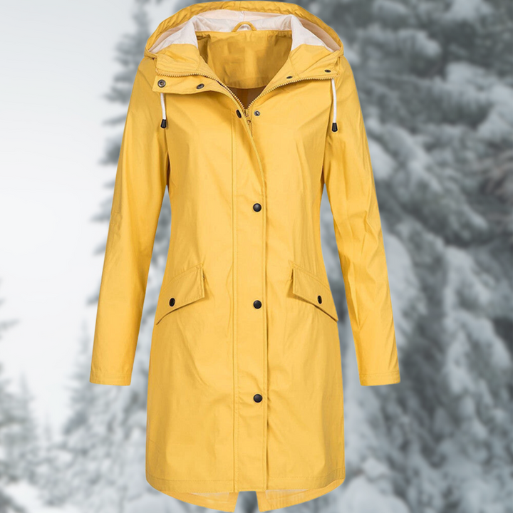 Damen Regenmantel Wasserdicht mit Kapuze und Taschen-Luzern Mode