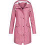 Damen Regenmantel Wasserdicht mit Kapuze und Taschen-Rosa-S-Luzern Mode