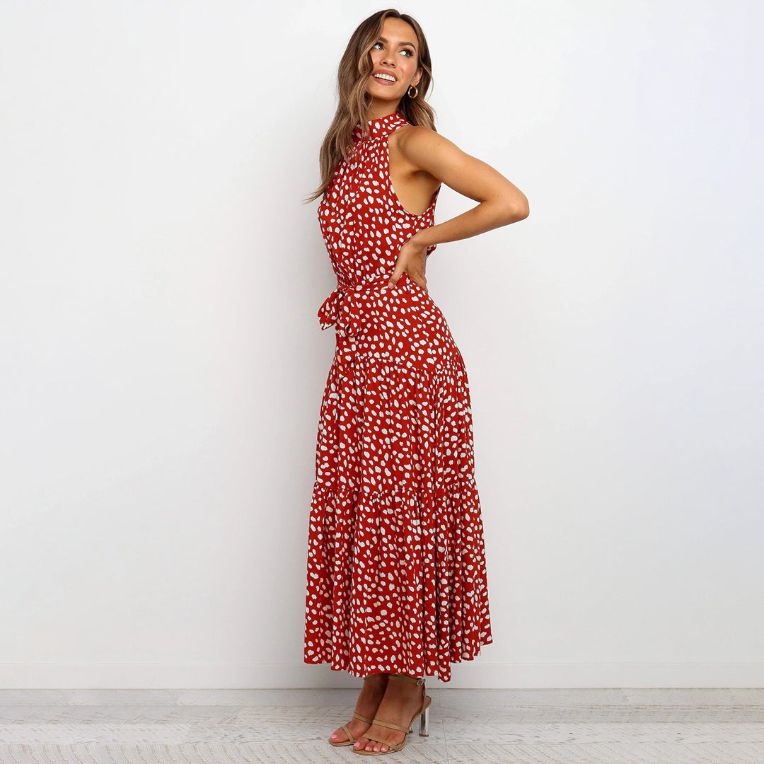 Ärmelloses Maxikleid mit Punkten für Damen - Elegant-Luzern Mode