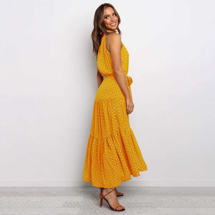 Ärmelloses Maxikleid mit Punkten für Damen - Elegant-Luzern Mode
