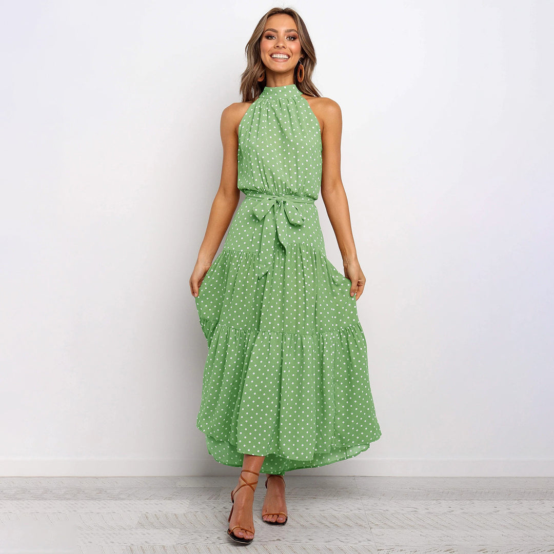 Ärmelloses Maxikleid mit Punkten für Damen - Elegant-Luzern Mode