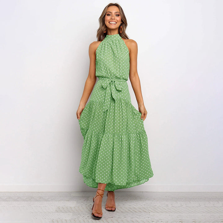 Ärmelloses Maxikleid mit Punkten für Damen - Elegant-Luzern Mode