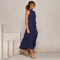 Ärmelloses Maxikleid mit Punkten für Damen - Elegant-Luzern Mode