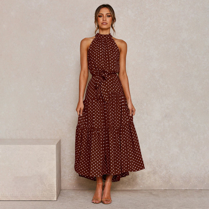 Ärmelloses Maxikleid mit Punkten für Damen - Elegant-Luzern Mode